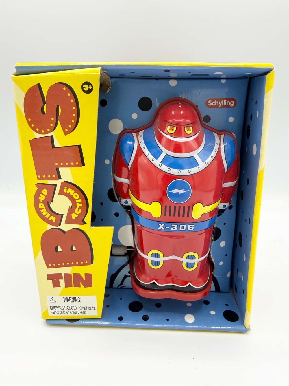 Schylling Tin Bots Wind-up Action IMA Robot Retro Space Replica Figure
